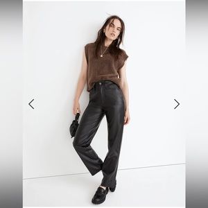 Madewell The Petite Perfect Vintage Straight Jean: Faux Leather Edition size 27